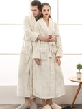 Momentlover Comfortable Solid Bandage Pajama Robe