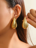 Momentlover Solid Color Geometric Earrings Accessories