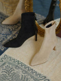 Momentlover Zipper Split-Joint Pointed-Toe Sock Boots Boots