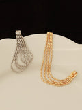 Momentlover Brass Stylish Selection Tasseled Drop Earrings