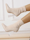 Momentlover Split-Joint Pointed-Toe Pumps Boots