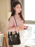 Momentlover Casual Letter Print Zipper Simpel Shoulder Bag
