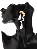 Momentlover Geometric Contrast Color Drop Earrings