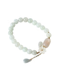 Momentlover National Jade Beads&Flower Handmade Bracelet