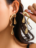Momentlover Solid Color Geometric Drop Earrings