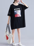 Momentlover Urban Loose Split-Joint Half Sleeve Dress
