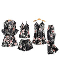 Momentlover Five Pieces Thin Floral Pajama Set