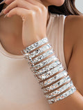 Momentlover Solid Color Hollow Geometric Bracelet Accessories