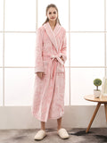 Momentlover Comfortable Solid Bandage Pajama Robe