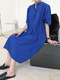 Momentlover Original Solid Round-Neck Shirt Dress