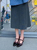 Momentlover Square-Toe Split-Joint Hollow Pumps