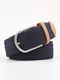 Momentlover 20 Colors Simple Contrast Color Weave Belt
