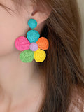 Momentlover Flower Shape Colorful Drop Earrings