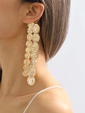 Momentlover Tasseled Solid Color Geometric Drop Earrings