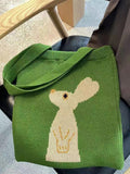 Momentlover Casual Weave Contrast Color Animal Bags Accessories