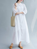 Momentlover Original Solid Round-Neck Shirts Dress