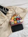 Momentlover Flower Shape Chains Handbags Crossbody Bags