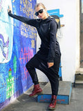 Momentlover Solid Hooded Zipper Yoga Jumpsuits