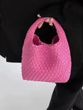 Momentlover Woven Solid Color Handbags Bags