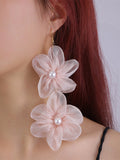 Momentlover Three-Dimensional Flower Drop Earrings