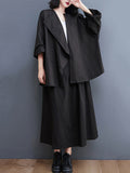 Momentlover Casual Buttoned Cardigan Top&Elasticity Skirt 2 Pieces Set