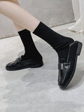 Momentlover Square-Toe Shallow Cut Loafers
