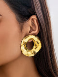 Momentlover Solid Color Hollow Geometric Drop Earrings