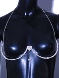 Momentlover Statement Rhinestone Alloy Heart Shape Body Chain Accessories