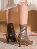 Momentlover Split-Joint Pointed-Toe Sock Boots Boots