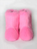 Momentlover Solid Color Round-Toe Keep Warm Boots