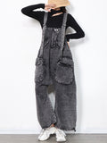 Momentlover Original Cool Denim Split-Joint Square-Neck Overalls