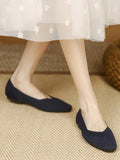 Momentlover Square-Toe Solid Color Shoes Flats