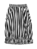 Momentlover Original Striped Irregularity Blouse Tops+Skirt Suits