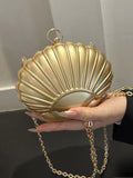 Momentlover Shiny Shell Shape Chains Handbags Crossbody Bags Bags