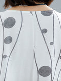 Momentlover Printed Short Sleeves Loose Round-neck Midi Dresses