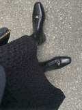 Momentlover Square-Toe Split-Joint Boots