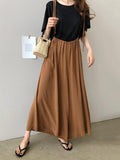 Momentlover Loose Plus Size Chiffon Light Wide-leg Jumpsuits
