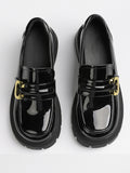 Momentlover Split-Joint Round-Toe Loafers