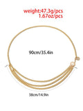 Momentlover Long Tassel Waistbands Hip Jewelry Body Chain Metal Link Waist Chain Belt