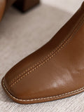 Momentlover Zipper Square-Toe Split-Joint Boots