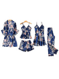 Momentlover Five Pieces Thin Floral Pajama Set