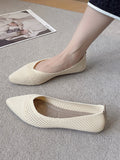 Momentlover Solid Color Hollow Breathable Flat Shoes