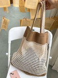 Momentlover Beach Contrast Color Hollow Bags Accessories