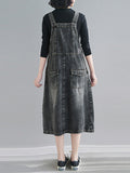Momentlover Original Sleeveless With Pocket Denim Dress