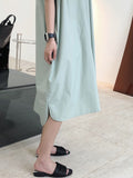 Momentlover Original Solid Round-Neck Shirt Dress