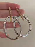 Momentlover Geometric Contrast Color Earrings Accessories