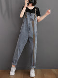 Momentlover Original Leopard Elasticity Denim Overalls