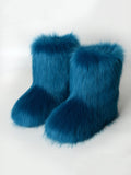 Momentlover Solid Color Round-Toe Keep Warm Boots