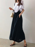 Momentlover Loose Plus Size Chiffon Light Wide-leg Jumpsuits