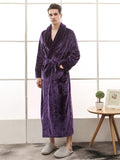 Momentlover Comfortable Solid Bandage Pajama Robe